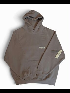 Fear of God Men’s Taupe Hoodie - Essentials Logo
